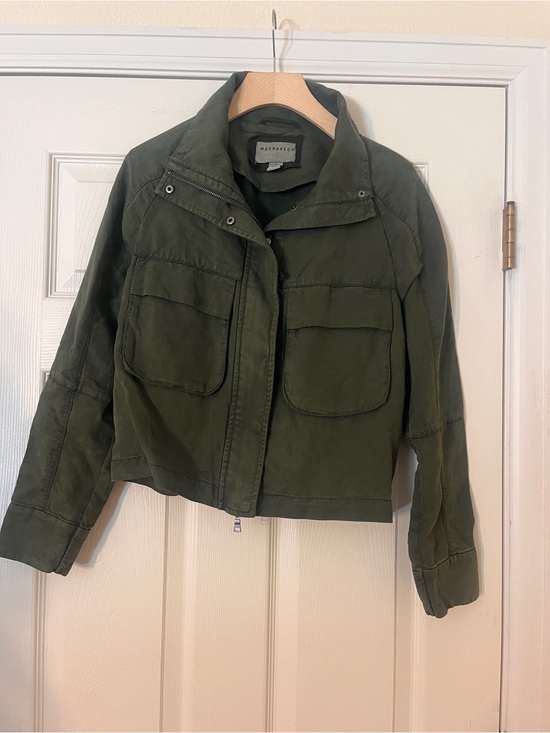 Magnolia Jackets & Blazers - Magnolia Olive Green Utility Jacket with Front Flap Pockets